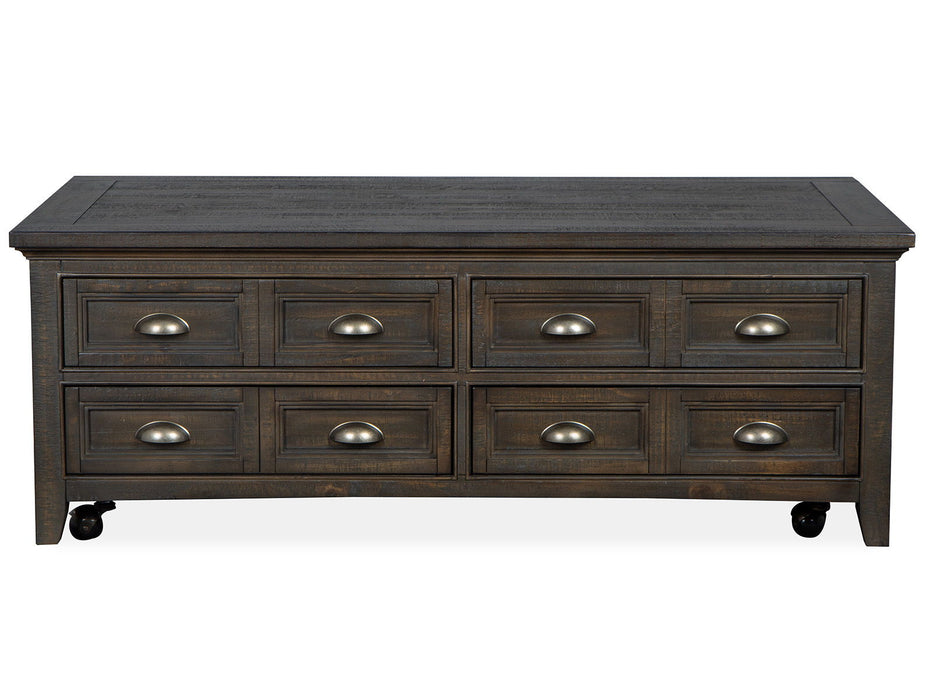 Westley Falls - Lift Top Storage Cocktail Table With Casters - Graphite