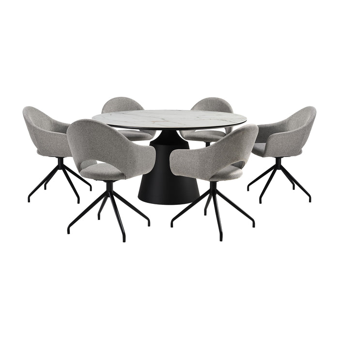 Knox Pria - Dining Set Stone Top And Chairs