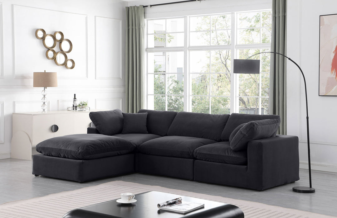 Comfy - 4 Piece Velvet Modular Sectional With Chaise