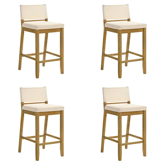 Yaneli - Contemporary Natural Wood Bar Height Kitchen Bar Stool