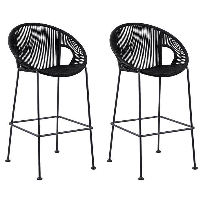 Acapulco - 30" Indoor Outdoor Steel Bar Stool With Rope Set of 2