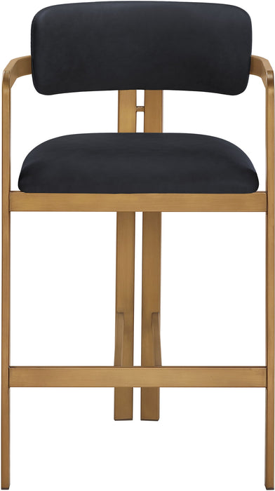 Aurum - Vegan Leather Upholstered Counter Stool With Brushed Brass Base