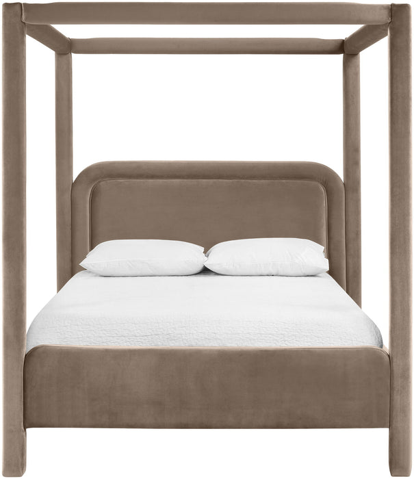 Salina - Velvet Upholstered Bed - Taupe