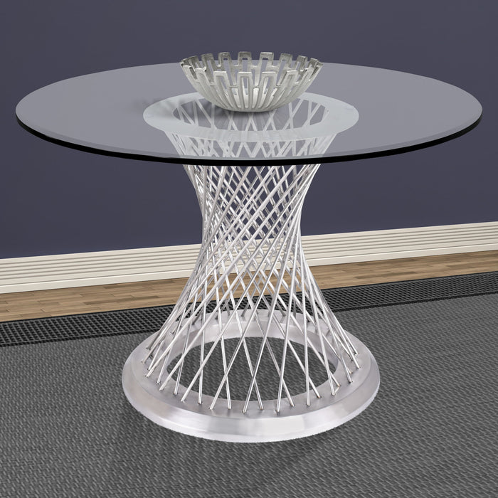Calypso - Contemporary Dining Table Tempered Glass Top - Clear