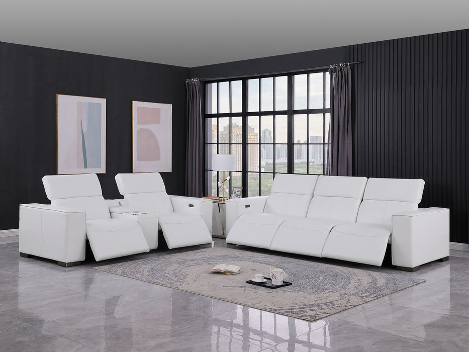 1208 - Leather Reclining Set (Sofa & Loveseat With 5 Power Recliners)