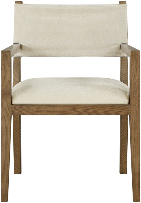 Avon - Linen Textured Performance Fabric Dining Arm Chair