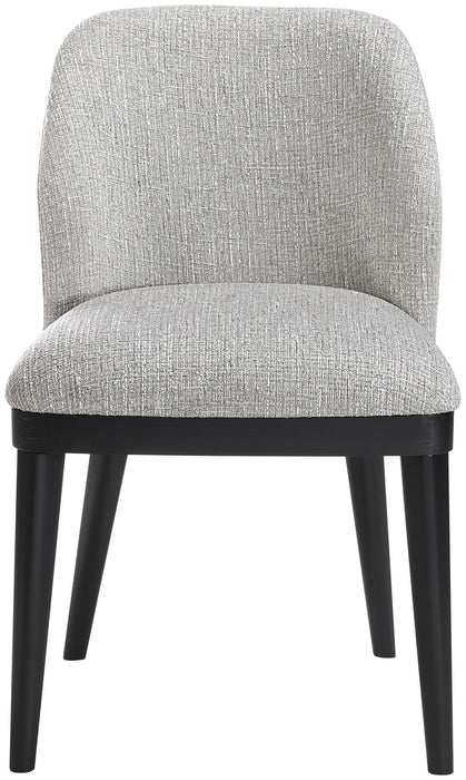 Valeo - Linen Textured Fabric Upholstered Dining Chair (Set of 2) - Painted Black Base