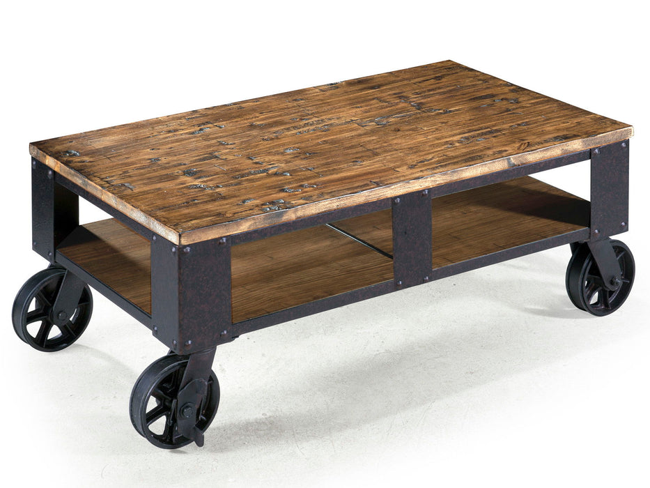 Pinebrook - Rectangular 2 Braking Casters Cocktail Table Set