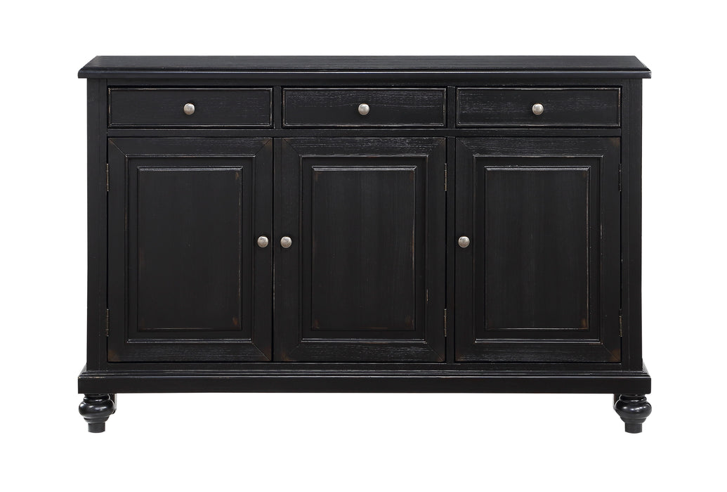 Vincent - Three Door Three Drawer Credenza - Raven Black Rub