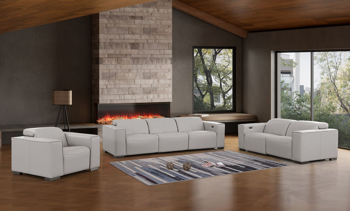 1208 - Leather Reclining Set (Sofa, Loveseat & Chair With 5 Power Recliners)