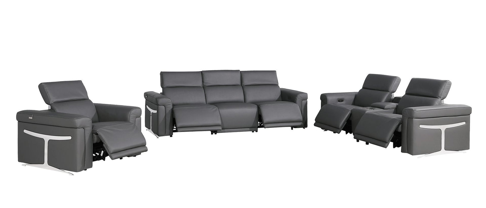 1126 - 7-Piece Modular Power Reclining Sofa, Loveseat & Chair Set In With 5 Power Recliners & Power Headrests