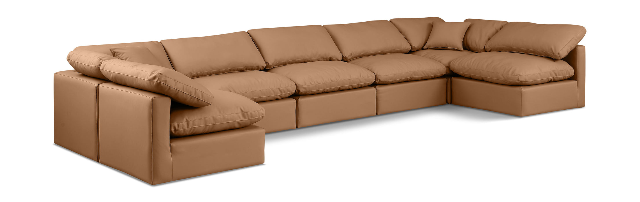 Indulge - Faux Leather 7 Piece Modular U-Shaped Sectional