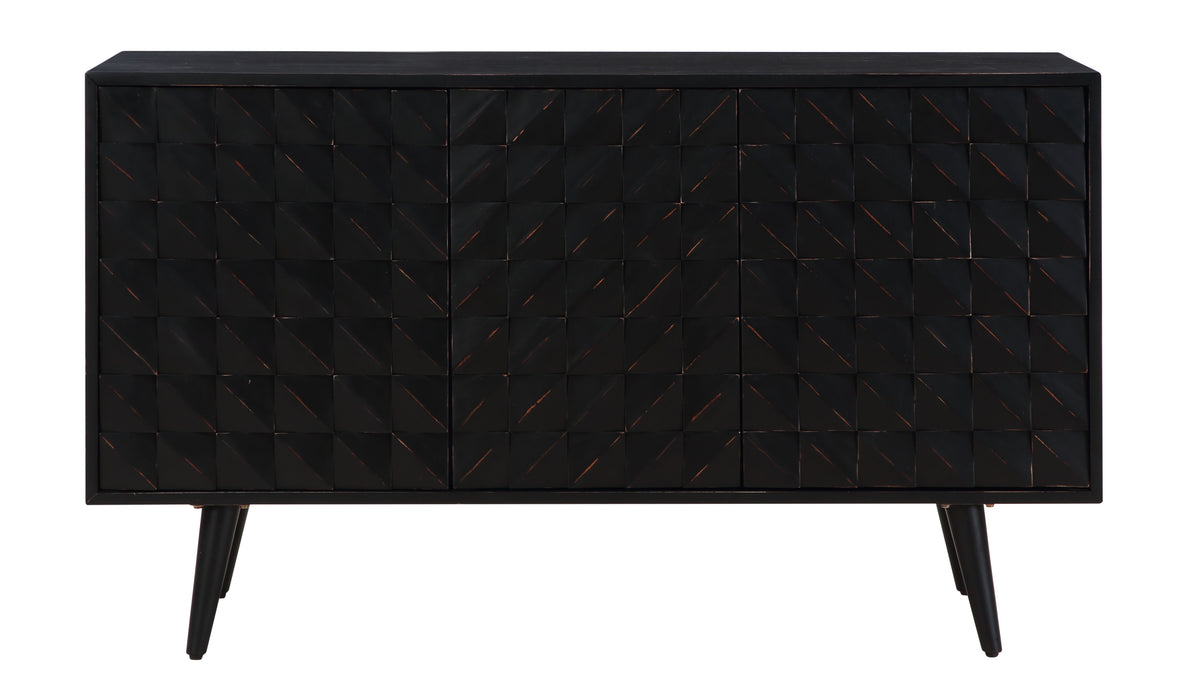 Meeko - Three Door Credenza - Black Rub