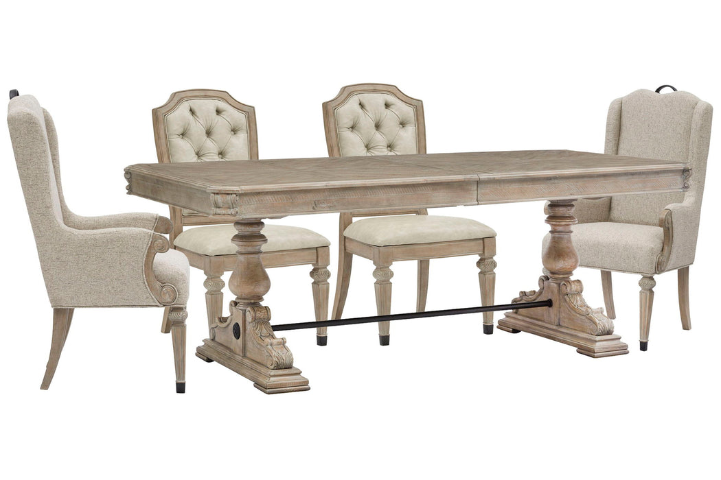 Marisol - Extendable Trestle Dining Table Set
