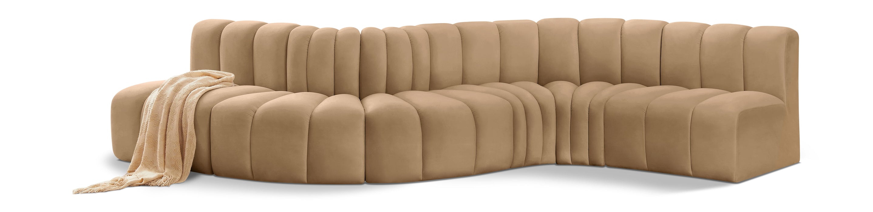 Arc - Velvet 6 Piece Curved Modular Sofa