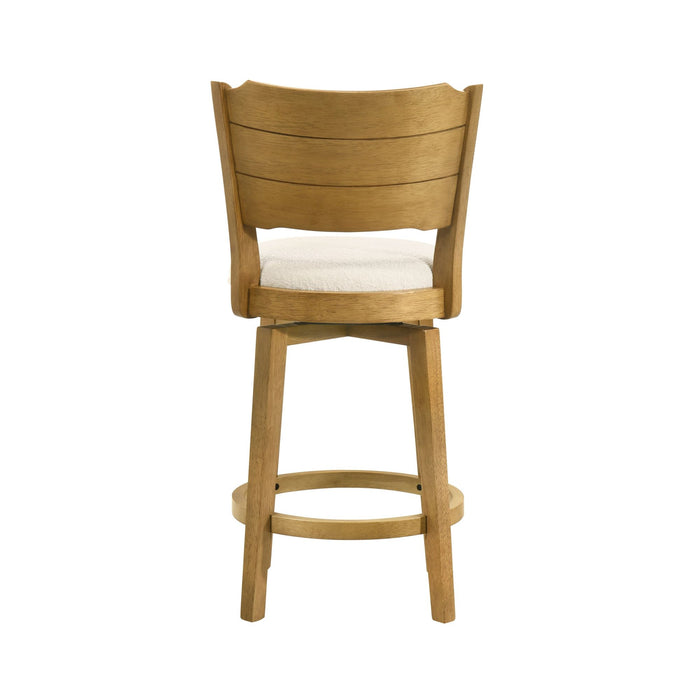 Winsley - Coastal Modern Swivel Wood Counter Height Kitchen Bar Stool