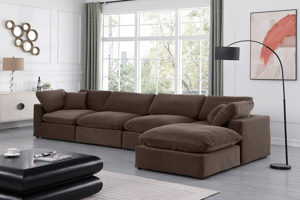 Comfy - 5 Piece Velvet Modular Sectional With Chaise