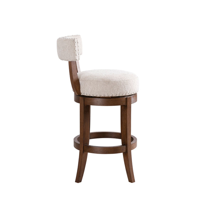 Mystic - Solid Wood Upholstered 26" Counter Height Swivel Barstool