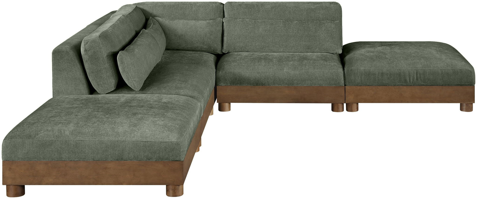 Turin - Chenille Fabric Upholstered Modular Sectional - Green
