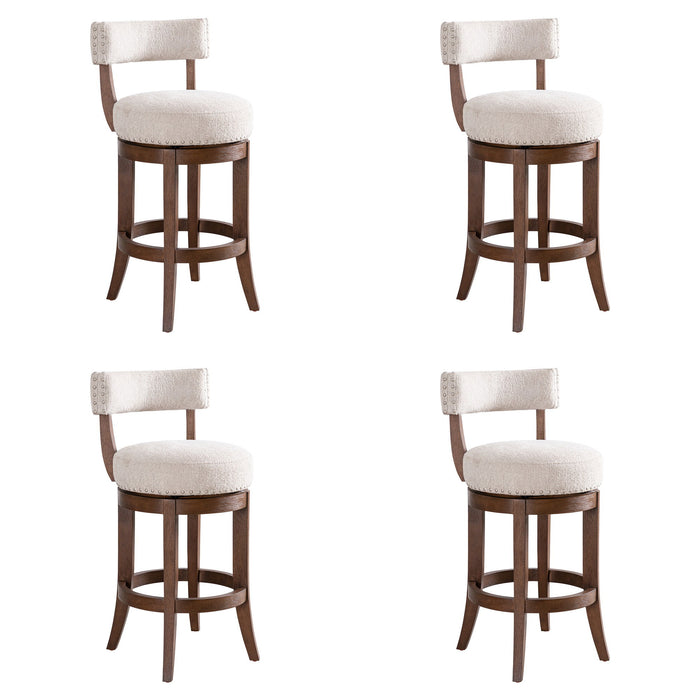 Mystic - Solid Wood Upholstered 26" Counter Height Swivel Barstool