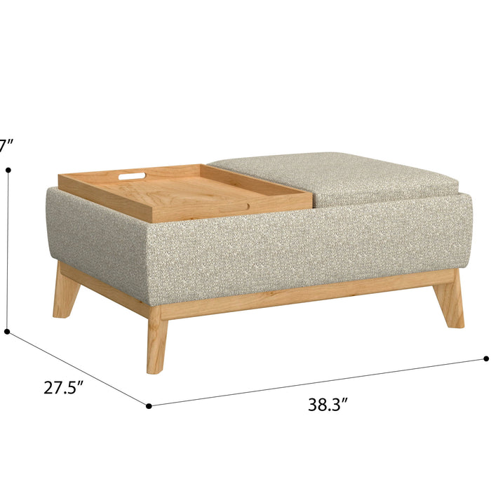 Reverie - Reversible Tray Ottoman - Gray