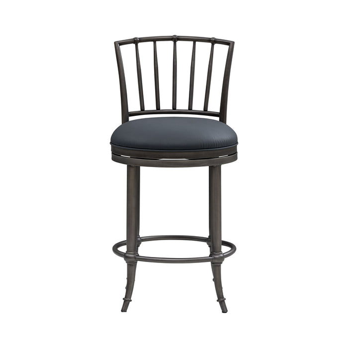 Vince - Commercial Grade Steel Frame Faux Leather Upholstered Swivel Counter Height Barstool