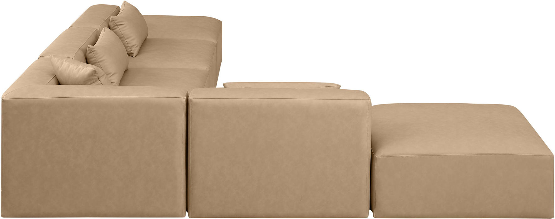 Cube - 6 Piece Modular Corner Armless Sectional - Tan