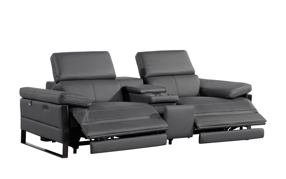 1246 - Modular Power Triple Reclining Sofa And Console Loveseat Set With Power Headrests