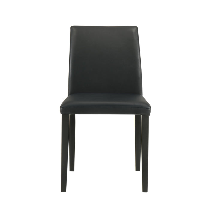 Elyza - Full Back Top Grain Leather Upholstered Wood Dining Chairs (Set of 2)