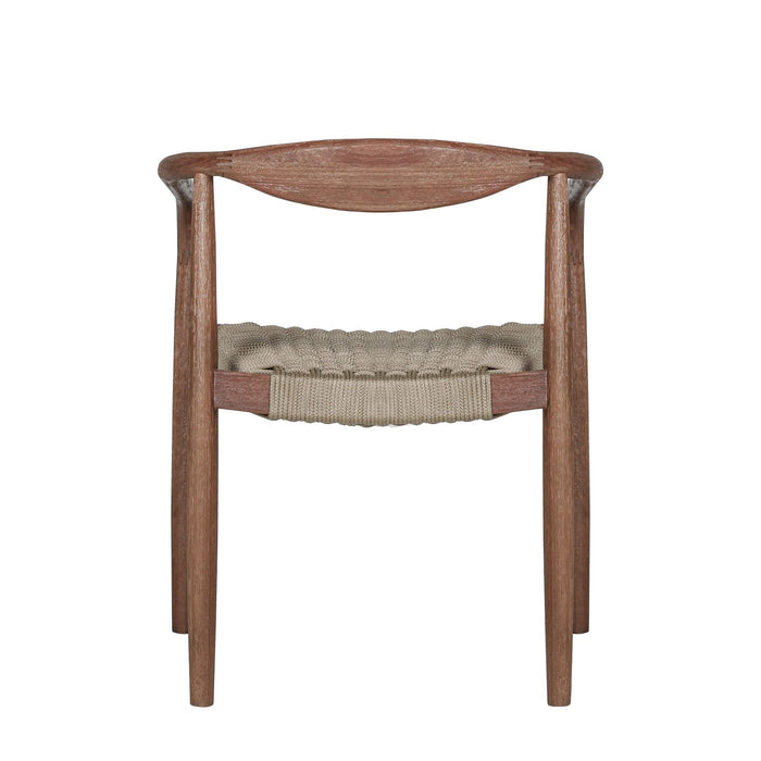 Cove - Outdoor Dining Chair With Tapered Legs (Set of 2) - Brown Eucalyptus / Rope Seat