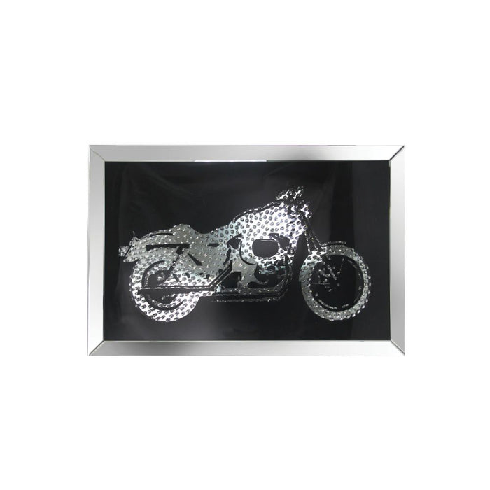 Nevina - Wall Art - Mirrored & Faux Crystal Bike