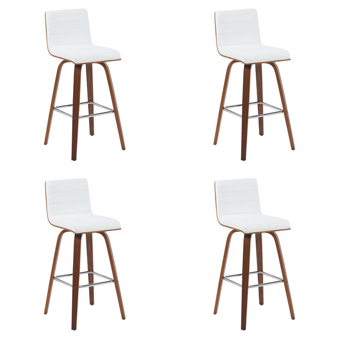 Vienna - Modern Swivel Bar Height Stool - Walnut Finished Wood Frame