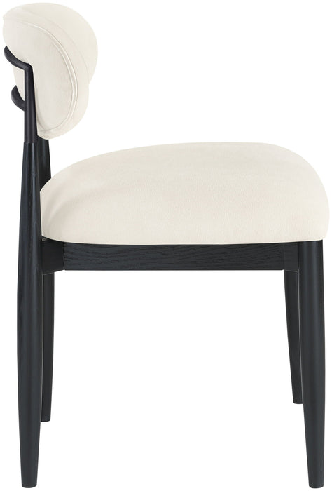 Riccio - Fabric Dining Side Chair (Set of 2) - Black Frame