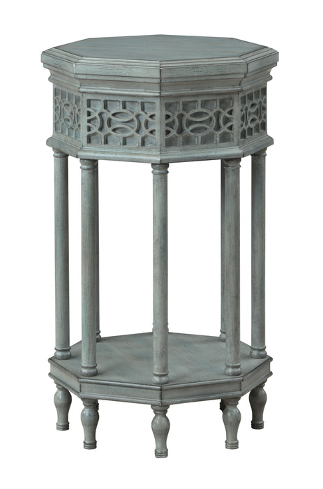 Idalia - Octagonal Accent Table - Blue / Gray