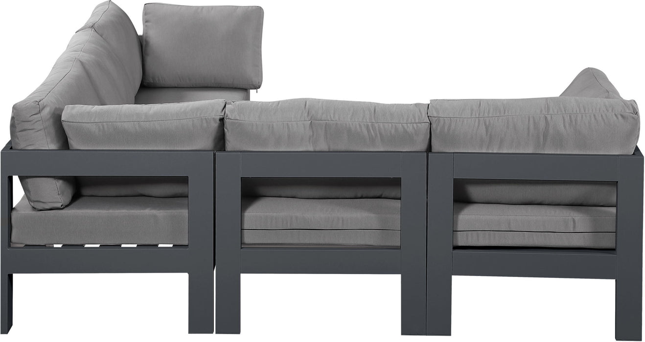 Nizuc - Outdoor Patio 5 Piece Modular Sectional With Gray Frame