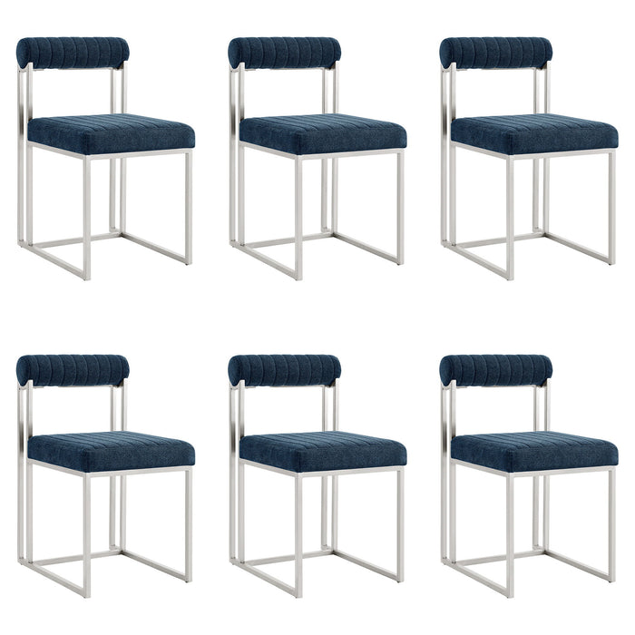 Anastasia - Dining Room Chair Set With Brushed Silver Frame