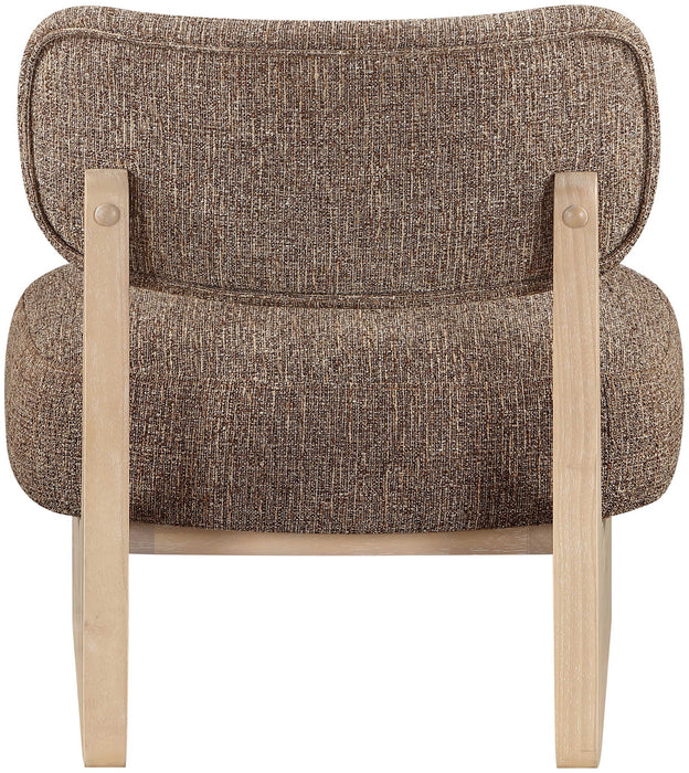 Vetra - Linen Textured Fabric Upholstered Accent Chair With Natural Base