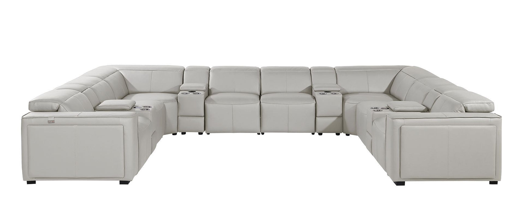 1224 - 12-Piece U-Shaped Sectional Sofa In With 4 Power Recliners & Power Headrests