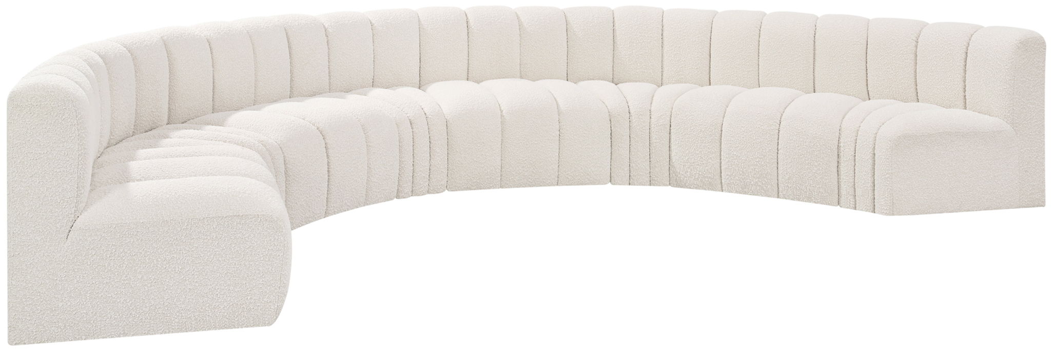 Arc - Boucle Fabric 8 Piece U-Shaped Modular Sofa
