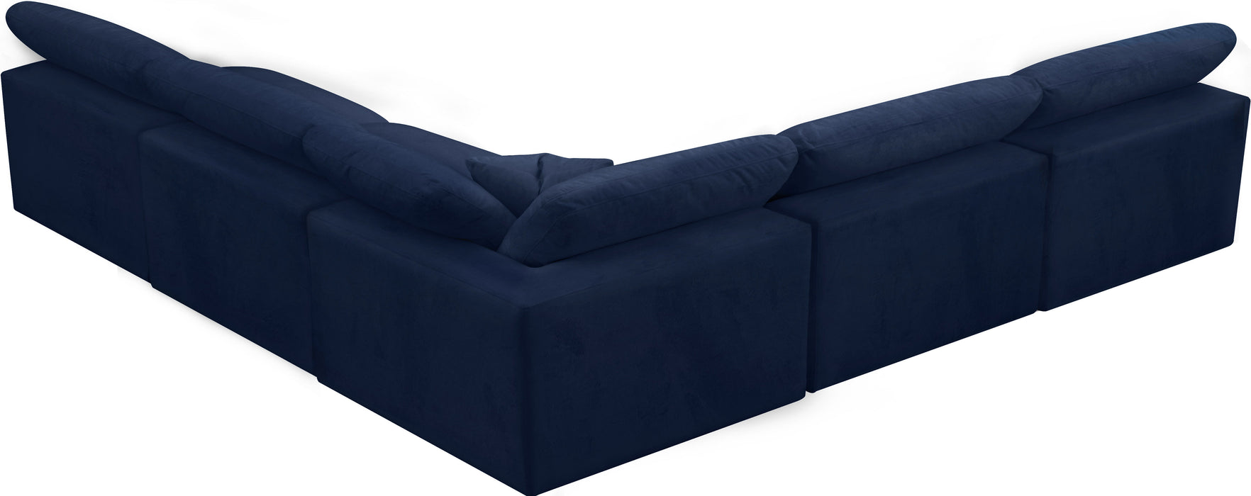 Cozy - Modular Sectional Cloud 5 Piece - Navy - Fabric