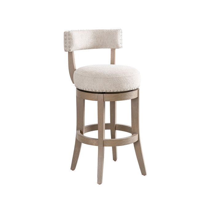 Mystic - Solid Wood Upholstered 30" Bar Height Swivel Barstool