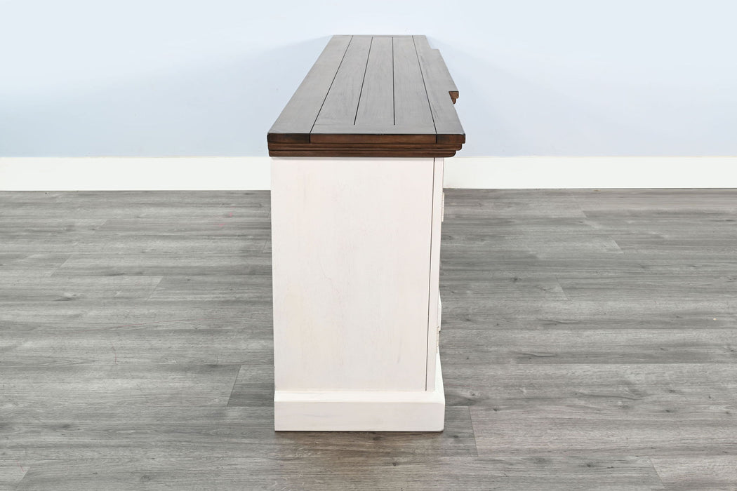 Media Console With Electric Fireplace - Buckskin / Marble White