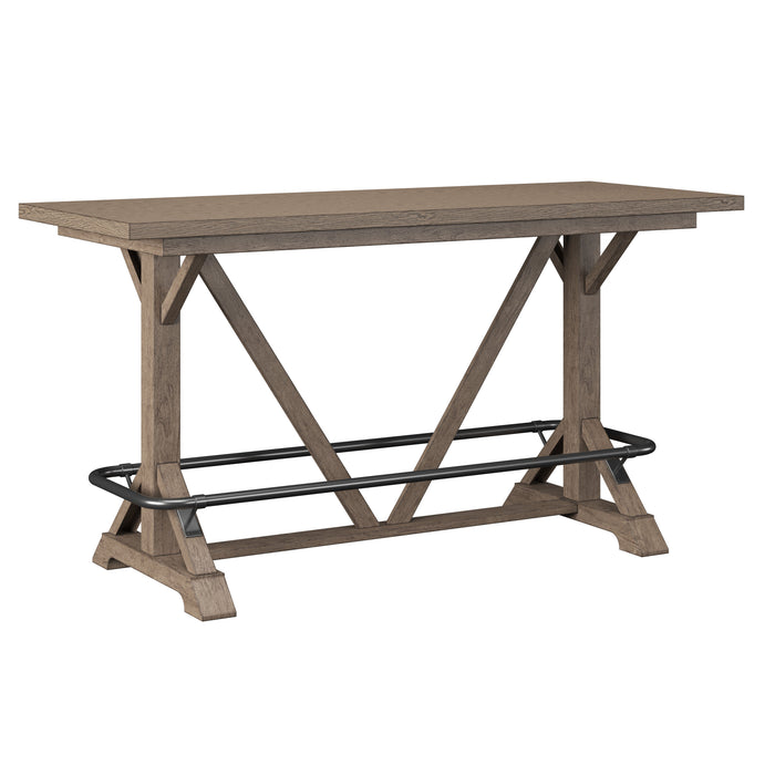 Benton - Bar Height Trestle Table - Brown / Dark - Wood