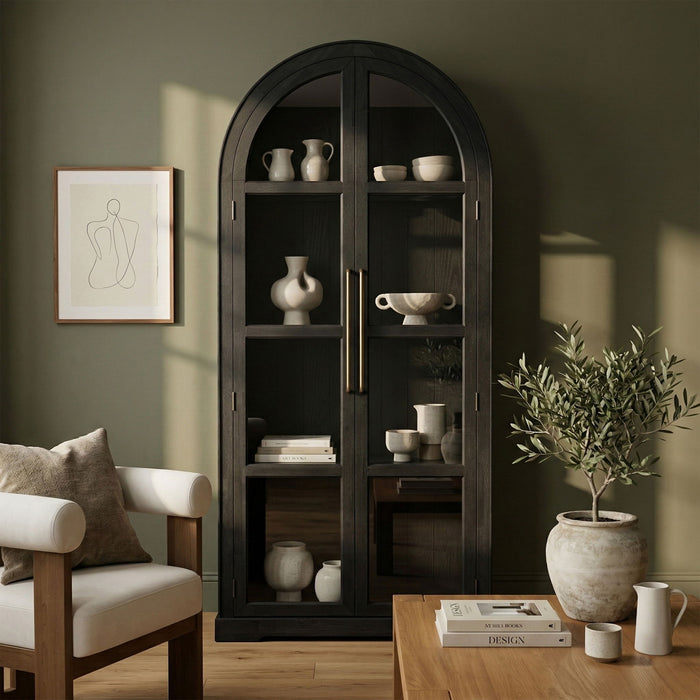 Corva - Solid Wood, Oak Veneer And Stainless Steel Storage Cabinet