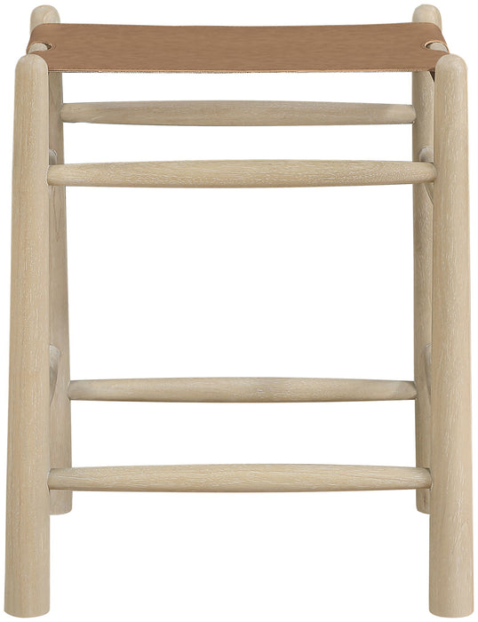 Santos - Backless Counter Stool With Stained Natural Base