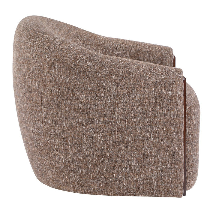 Ballona - Accent Chair With Swivel - Brown Chenille