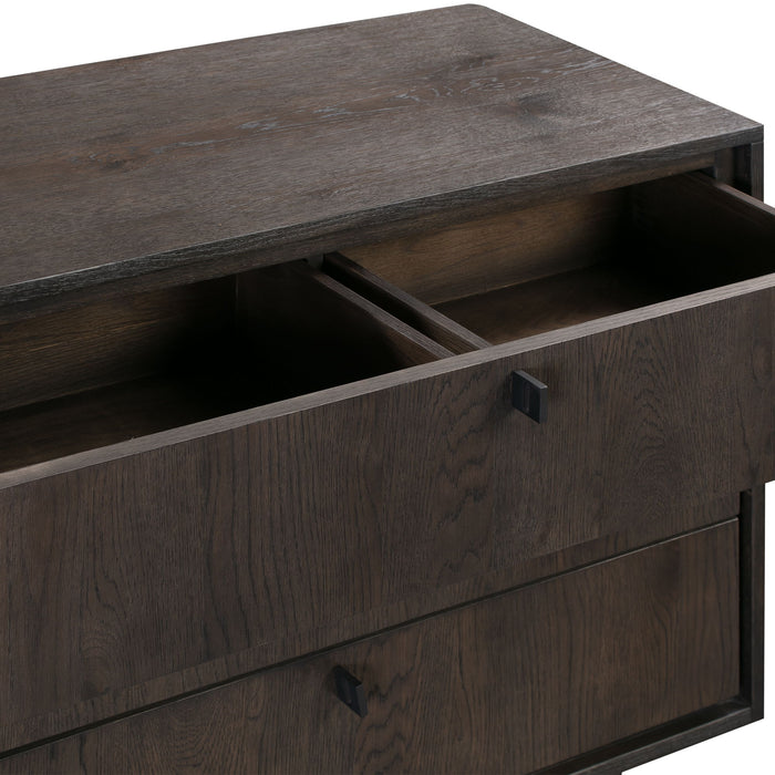 Cross - 3 Drawer Dresser - Solid Oak / Metal