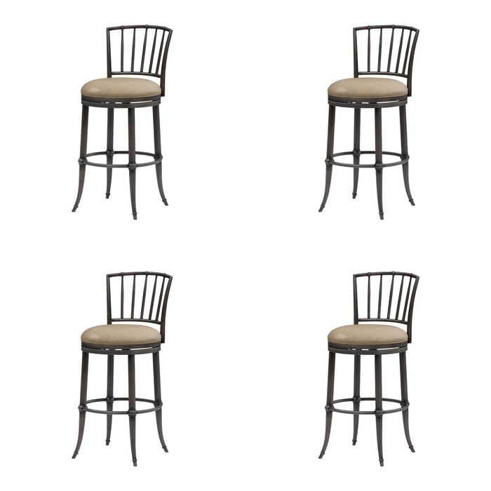 Vince - Commercial Grade Steel Frame Faux Leather Upholstered Swivel Bar Height Barstool