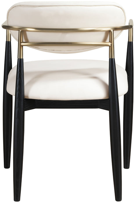 Riccio - Faux Leather Dining Arm Chair (Set of 2) - Black And Gold Frame