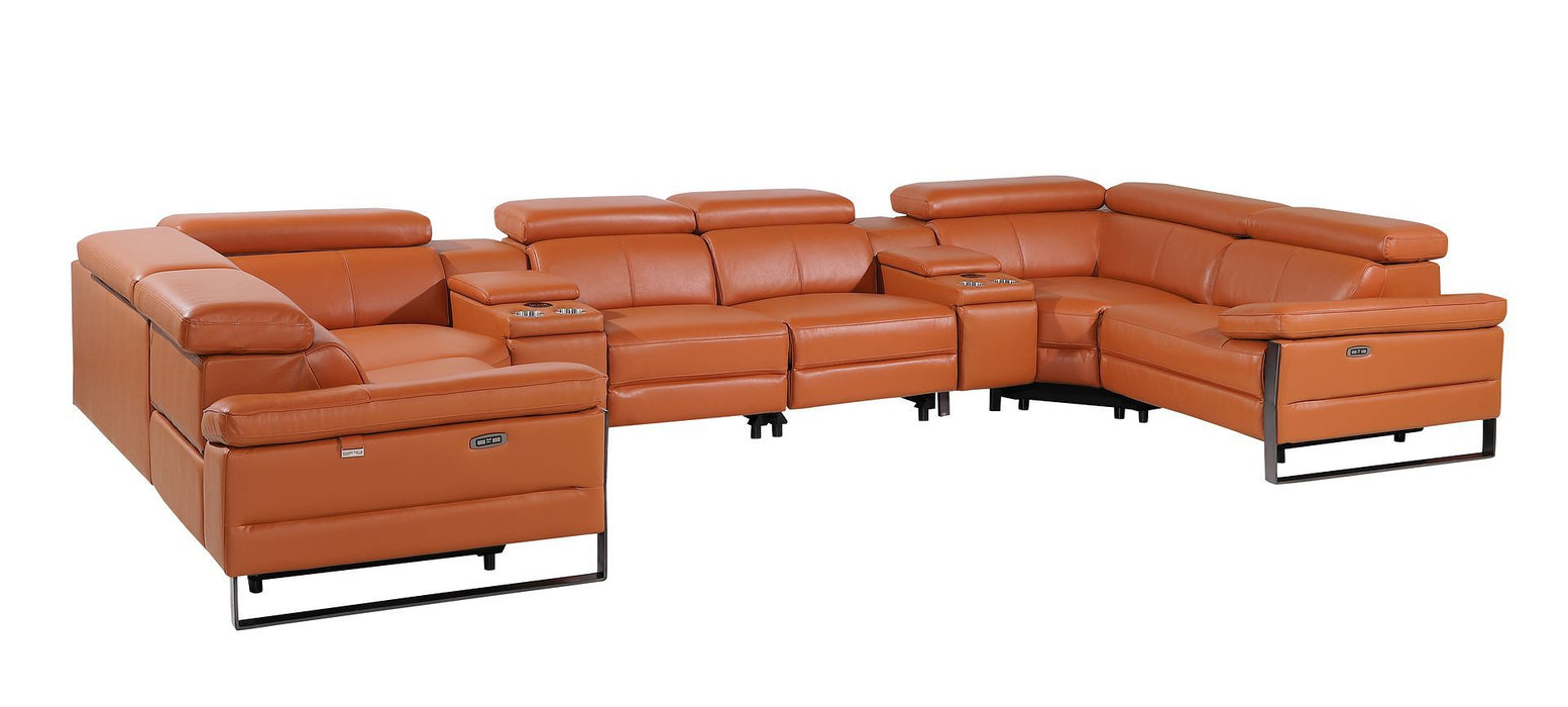 1246 - 8-Piece U-Shaped Modular Power Reclining Sectional With 4 Power Recliners And Power Headrest